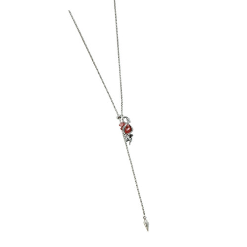 Contemporary Gothic Heart Necklace Long Adjustable Chain for