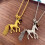 Long Adjustable Necklace with Unique Horse Charm-silver 5