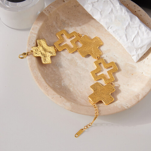 Chaîne à main en croix martelée polyvalente, accessoire en acier 2