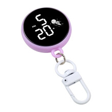 Porte-clés rond léger, décoration de sac de montre numérique-2