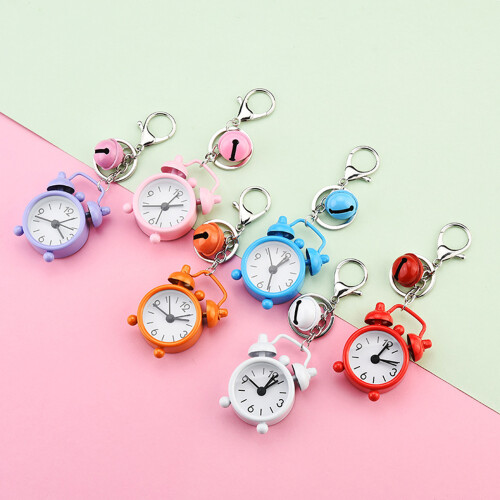 Iron Clock Shaped Keychain Bag Pendant For Personalization-Blue 2