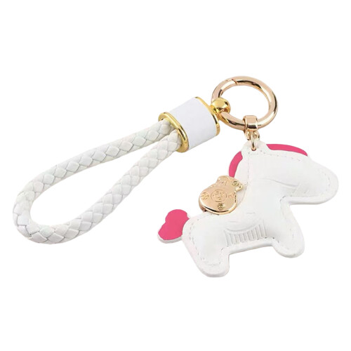 Fortune Bringing Horse Charm sleutelhanger legering en-Wit