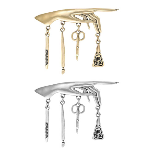 Multifunktionale Punk-Modeaccessoire, Vintage-Metallbrosche-Gold 1