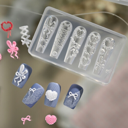 Bowknot Themed Nail Decorative Mold Silicone Texture for Various 2
