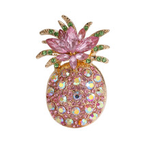 Sophisticated Pineapple Brooch Featuring Glittering-Pink