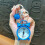 Iron Clock Shaped Keychain Bag Pendant For Personalization-Blue 5