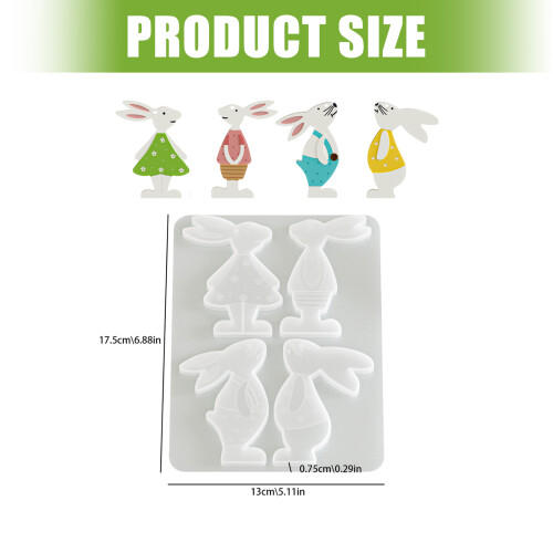 Moule à pendentif en forme de lapin en Silicone de qualité 2