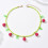 Collier à breloques framboise fabriqué en acrylique léger avec 4