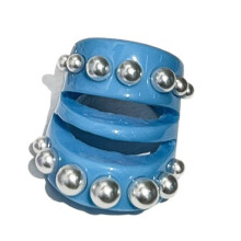Lightweight Fashionable Irregular Resin Ring with Pearls-Blue