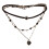 Comfortable Multiple Layer Necklace Black Leather Cord Heart-A 1