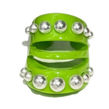 Sweet Dopamine Resin Ring with Hollowed Out Design-Green