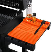 Silicone Griddle Mat Heat Resistant Non Slip Easy Clean for Outdoor BBQ Grill Tools Spatula Orange