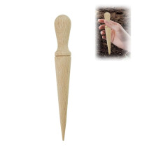 Bulb Planter with Wooden Handle Ergonomic Grip for Fast Garden Planting and Precise Hole Depth