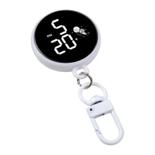Porte-clés rond innovant avec breloque pour sac, horloge-Blanc