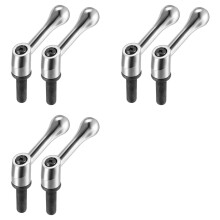 6pcs M12 X 40mm Handle Adjustable Clamp Lever Threaded Button Ratchet Male Threaded Stud Knob Lock