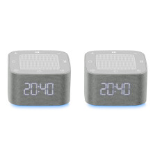 2X Väckarklocka Sömnljud Maskin 8-Färgs Nattljus 32 Lugnande Ljud Vit Noise Machine Sovtider Digital Klocka
