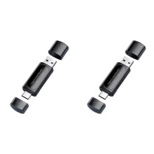 2X Czytnik Kart USB 2.0 do Adapter Kart Pamięci Micro- TF do Komputerów PC, Laptopów i Akcesoriów Czytnik Kart Multi Card Reader