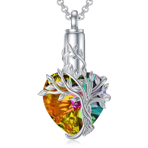 Collier souvenir de crémation pour cendres, bijoux-couleur