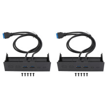 2 St 5,25 Tums Frontpanel USB-Hubb Dubbla Portar 5 Gbps USB3.0 Optisk Enhet Frontpanel Datorfodral Expansion Board