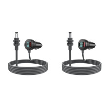 2X for Starlink Power Cable 12V-24V Cigarette Lighter Adapter to Power Cable with USB Type-C Port & Voltmeter 2m