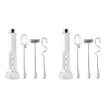 2X Handheld Electric Milk Frother 3-in-1 Milk Frother Suitable for Beating Eggs in the Kitchen Portable Milk Blender B