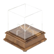 Convenient Baseball Display Case Acrylic Cover With Wood Base