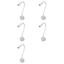 5X Lampe de Lecture Murale Flexible à Col de Cygne 3W pour Chambre à Coucher, Bureau, Établi, Lampe de Lecture de Studio