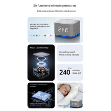 2X Alarm Clock Sleep Sound Machine 8-Color Night Light 32 Soothing Sounds White Noise Machine Sleep Times Digital Clock