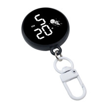 Convenient Clip On Electronic Watch for Bags Round-Black