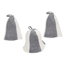 Sauna Hat Set of 3 Thick Felt Heat Resistant Breathable Caps with Hanging Loop for Men and Women
