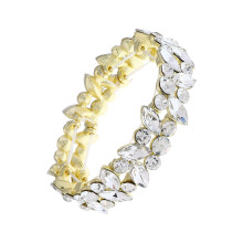 Attractive Rhinestones Elastic Charm Bracelet for-golden white