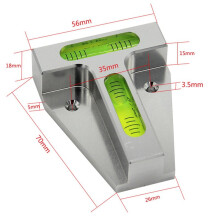 2X T Type Level Meter, Spirit Level Bubble Two Ways T Type Portable XY Dual-Axis Horizontal A