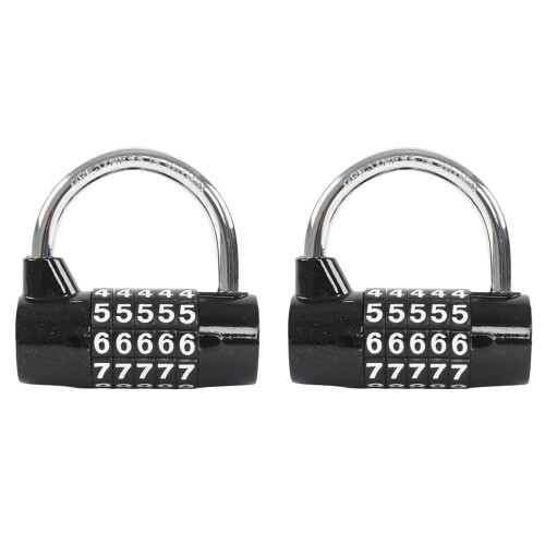 2X 5 Digit Number Combination Travel Password Lock Combination Padlock Zinc Alloy Coded Lock Security Safely Code