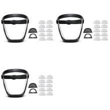 3X Maschera Protettiva da Lavoro Protezione Integrale Protezione Facciale Trasparente Protezione Viso Antipolvere con 30 Filtri Neri