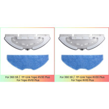 2X Kit de Support de Balai de Rechange pour Aspirateur Robot 360 S8 /  Tapo RV30  / Tapo RV10 , Tampons en Microfibre.