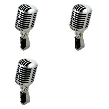 3X Wired Vintage Classic Microphone Good Quality Dynamic Moving Coil Mike Deluxe Metal Vocal Old Style Ktv Mic Mike