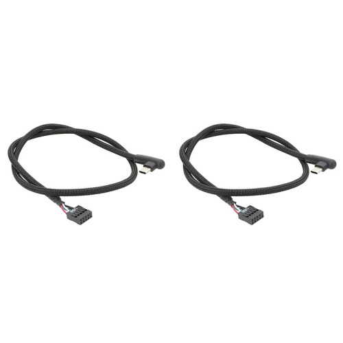 2Pcs USB 9Pin to Type C Cable for Computer Motherboard Anti Shielding Mesh  Enhances Stability and Speed 60CM 1