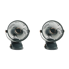 2X Ventilador de Clipe Recarregável com Luzes LED USB Ventilador de Mesa Recarregável Rotação de 360 para Casa, Escritório, Acampamento