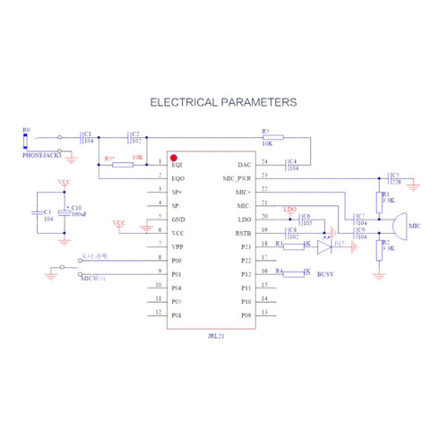 2PCS JRL21 HD-Ruisonderdrukkingsmicrofoonmodulebord ADC-Interface voor 2