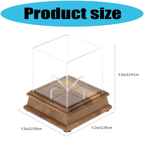 Convenient Baseball Display Case Acrylic Cover With Wood Base 2