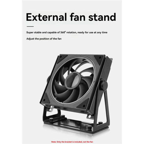 4X Supporto Multiuso per Ventole di Raffreddamento Esterne per Pc da 120 e 140 mm, Rotazione A 360 Gradi, Nero 2