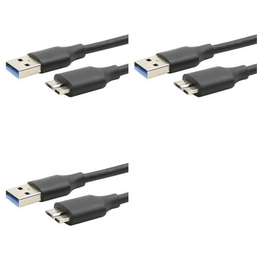 3X USB 3.0 Type A to USB3.0 Micro-B Male Data Cable Adapter Cord for External Hard Drive Disk HDD Super Speed Cable