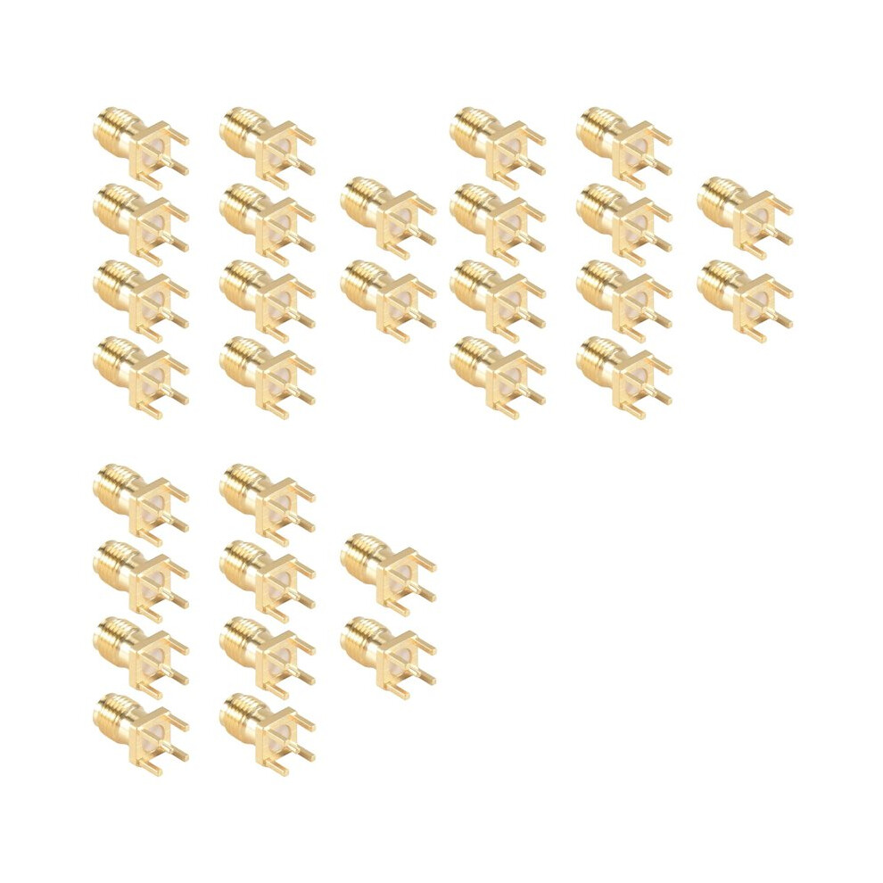 30X Sma Female Jack Solder Pcb Mount Straight Rf Connector Gold 6034181815324