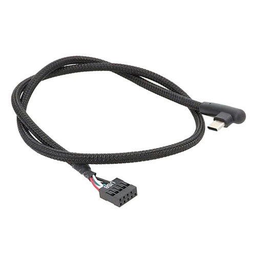 2Pcs USB 9Pin to Type C Cable for Computer Motherboard Anti Shielding Mesh  Enhances Stability and Speed 60CM 2