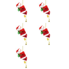5X Santa Claus Climbing Rope Decoration Electric Automatic Plush Dolls Toys for Home Wall Windows Hanging Ornament