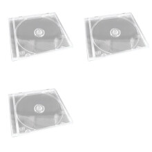 3X Transparent Plastic CD/DVD Case Single Piece Disc Storage Organizer Album Box for Media Protection