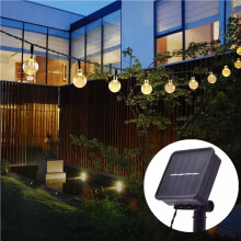 5X 8 Modes Solar Gloeilampen Crystal 5M LED Lichtslingers Kerstverlichting Slingers voor Kerstfeest Outdoor Decoratie