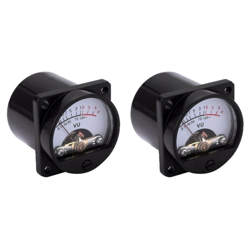 High-Precision 6V-12V Panel VU Meter Bulb Warm Back Light Recording Audio Level Amp Meter 2PC