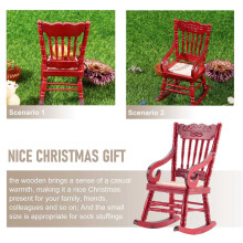 2 Pcs 1:12 Speelgoed Miniatuur Meubels Houten Schommelstoelen Speelgoed Accessoires voor Poppenhuis Decoratie, Rood