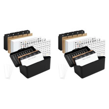 2 Set 3inchx5inch Index Card Holder with Lock, Index Card Box Organizer Storage with , for Home Recipes Address Office